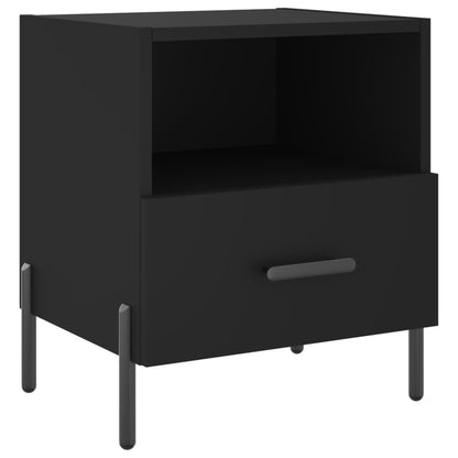 Bedside Cabinets 2 pcs Black 40x35x47.5 cm Engineered Wood