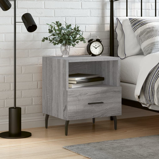 Bedside Cabinet Grey Sonoma 40x35x47.5 cm Engineered Wood