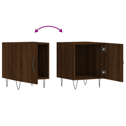 Bedside Cabinets 2 pcs Brown Oak 40x40x50 cm Engineered Wood