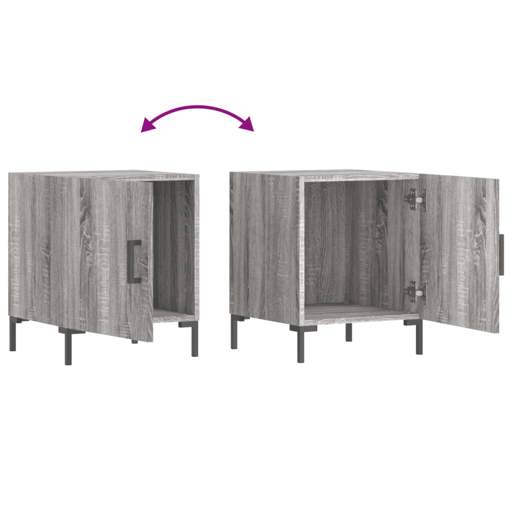 Bedside Cabinet Grey Sonoma 40x40x50 cm Engineered Wood