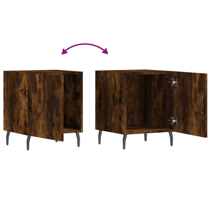 Bedside Cabinet Smoked Oak 40x40x50 cm Engineered Wood