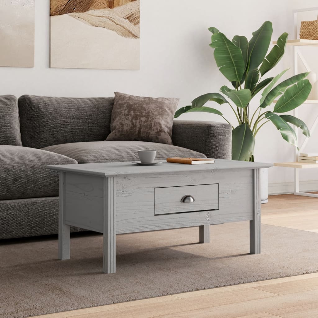 Coffee Table BODO Grey 100x55x45 cm Solid Wood Pine