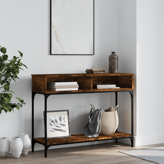 Console Table Smoked Oak 100x30.5x75 cm Engineered Wood