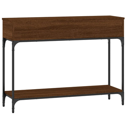 Console Table Brown Oak 100x30.5x75 cm Engineered Wood