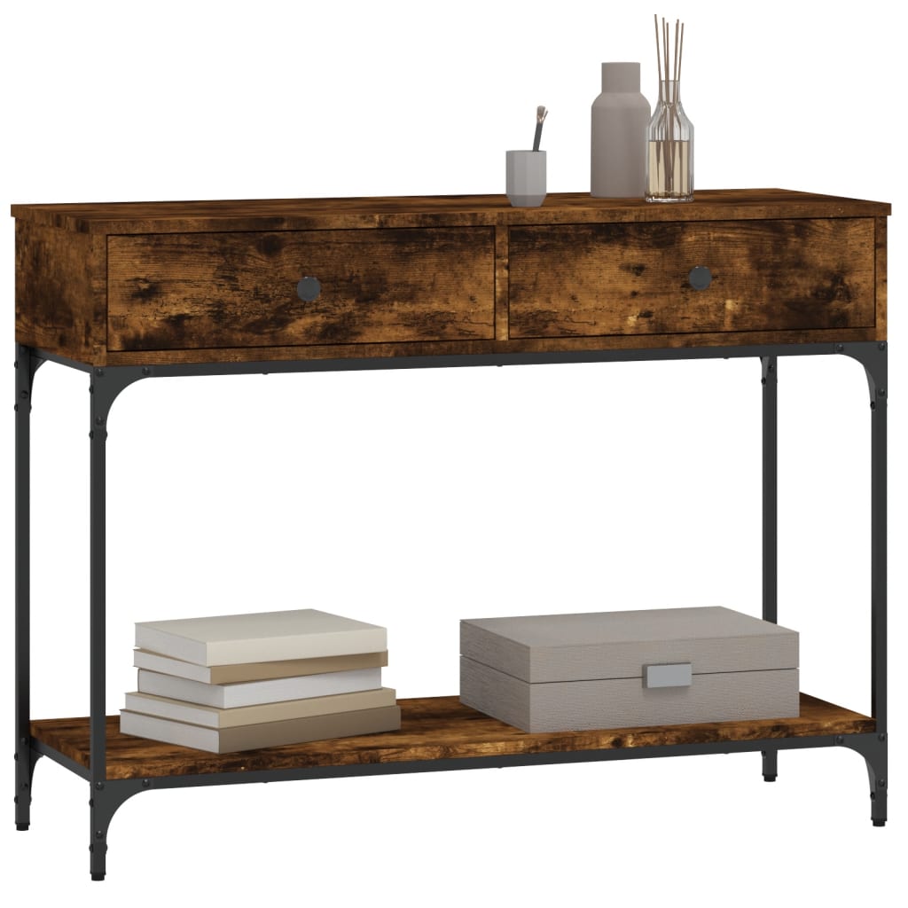 Console Table Smoked Oak 100x34.5x75 cm Engineered Wood