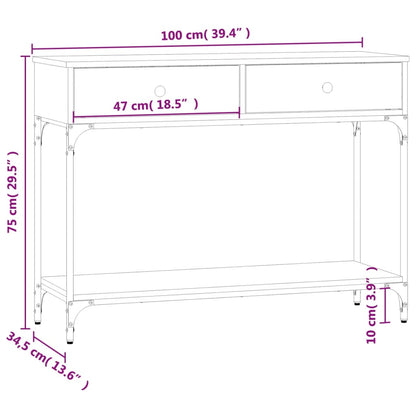 Console Table Grey Sonoma 100x34.5x75 cm Engineered Wood