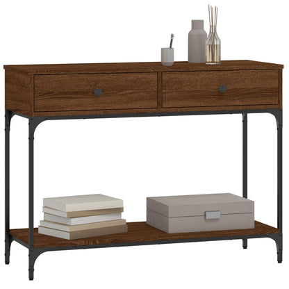 Console Table Brown Oak 100x34.5x75 cm Engineered Wood