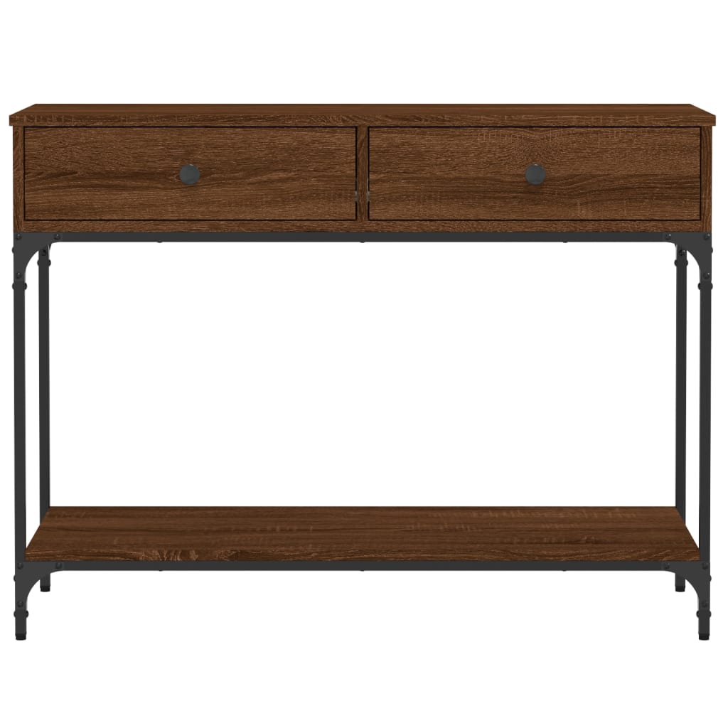 Console Table Brown Oak 100x34.5x75 cm Engineered Wood