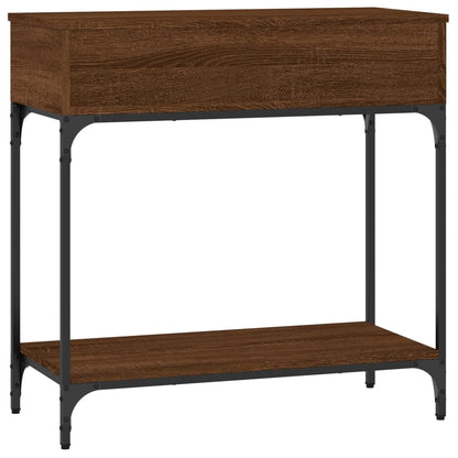 Console Table Brown Oak 75x34.5x75 cm Engineered Wood