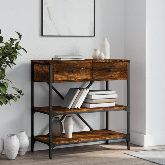 Console Table Smoked Oak 75x34.5x75 cm Engineered Wood