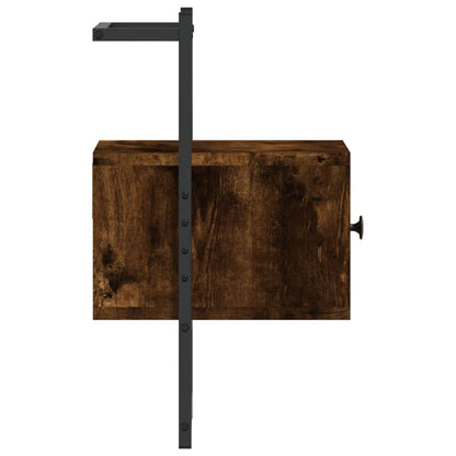 Bedside Cabinets Wall-mounted 2 pcs Smoked Oak 35x30x51 cm Engineered Wood
