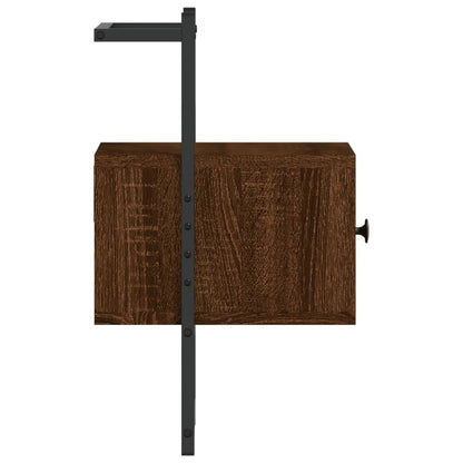 Bedside Cabinet Wall-mounted Brown Oak 35x30x51 cm Engineered Wood