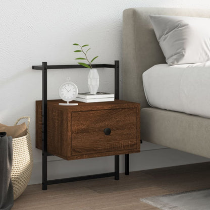Bedside Cabinet Wall-mounted Brown Oak 35x30x51 cm Engineered Wood