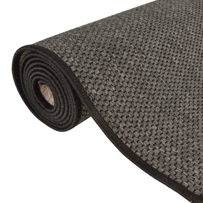 Carpet Runner Sisal Look Anthracite 80x300 cm