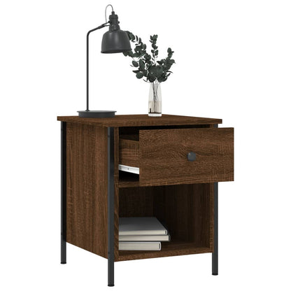 Bedside Cabinet Brown Oak 40x42x50 cm Engineered Wood