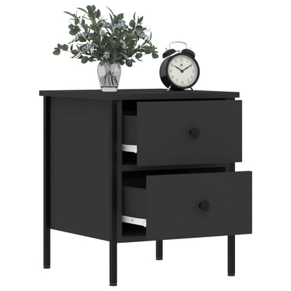 Bedside Cabinets 2 pcs Black 40x42x50 cm Engineered Wood