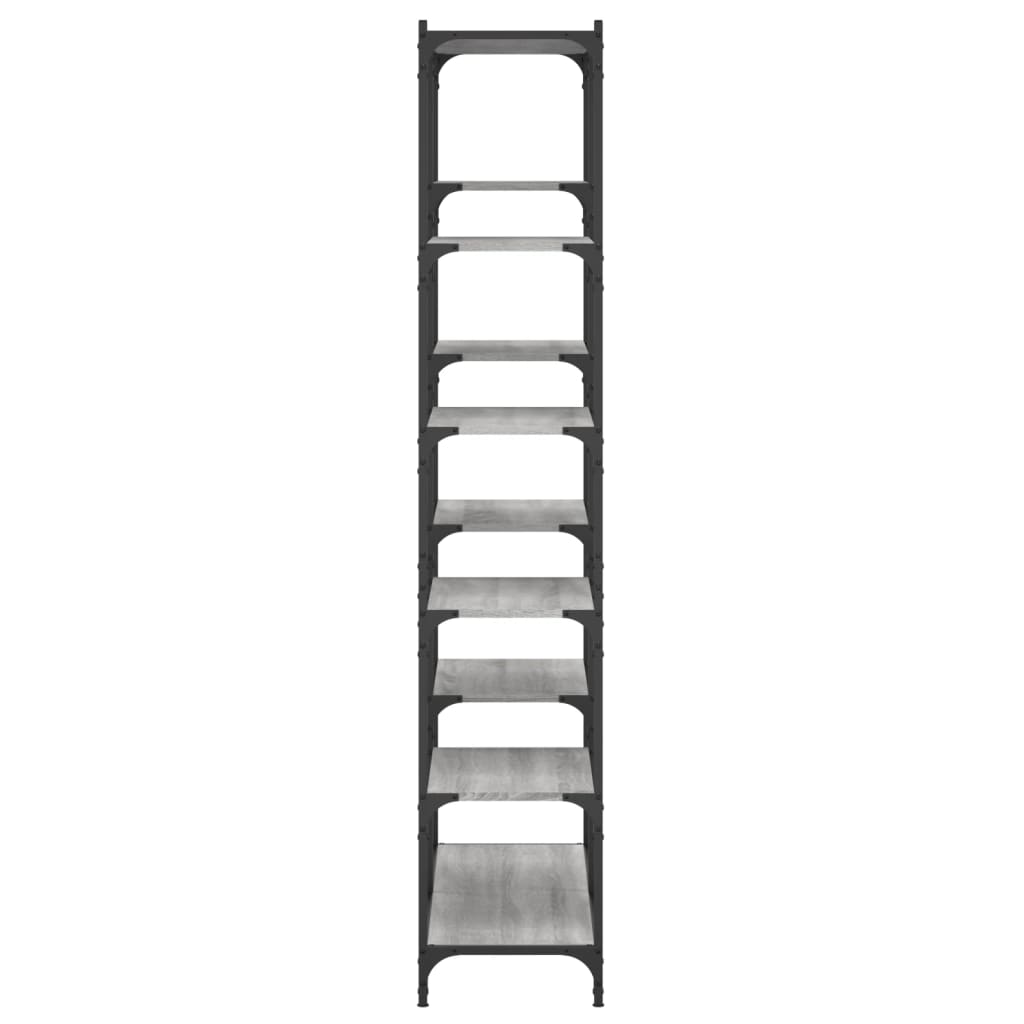 Bookshelf Grey Sonoma 100x32x170 cm Engineered Wood and Iron