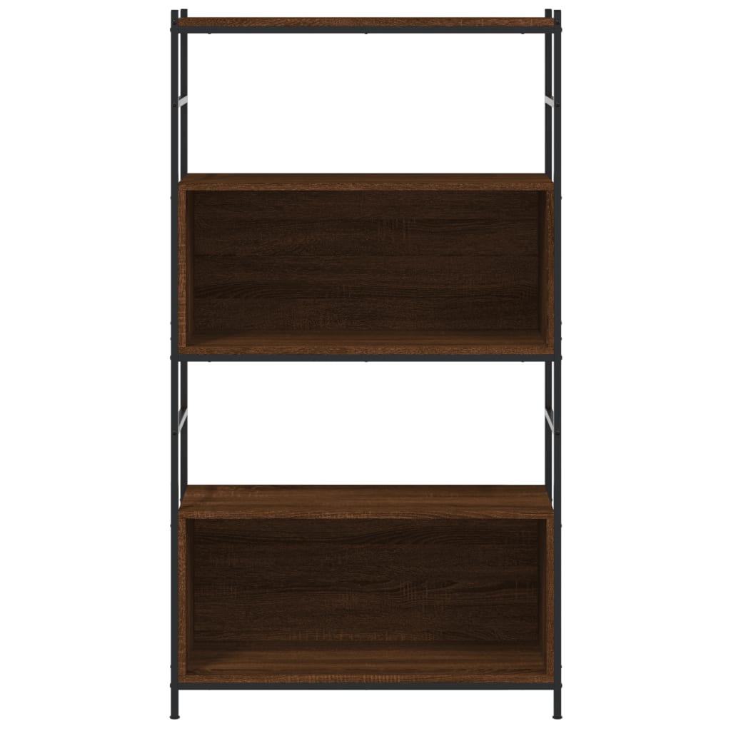 Bookshelf Brown Oak 80x30x145.5 cm Engineered Wood and Iron