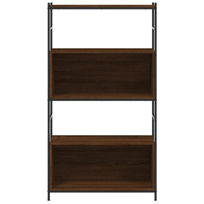 Bookshelf Brown Oak 80x30x145.5 cm Engineered Wood and Iron