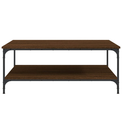 Coffee Table Brown Oak 100x100x40 cm Engineered Wood