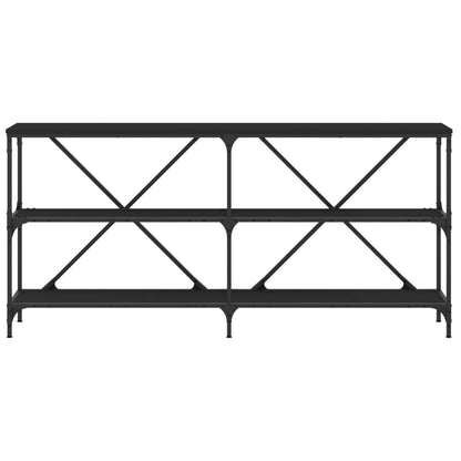 Console Table Black 160x30x75 cm Engineered Wood and Iron