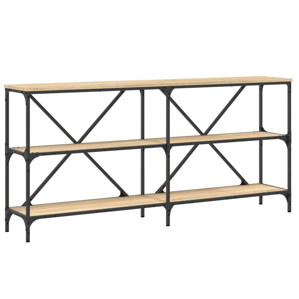 Console Table Sonoma Oak 160x30x75 cm Engineered Wood and Iron