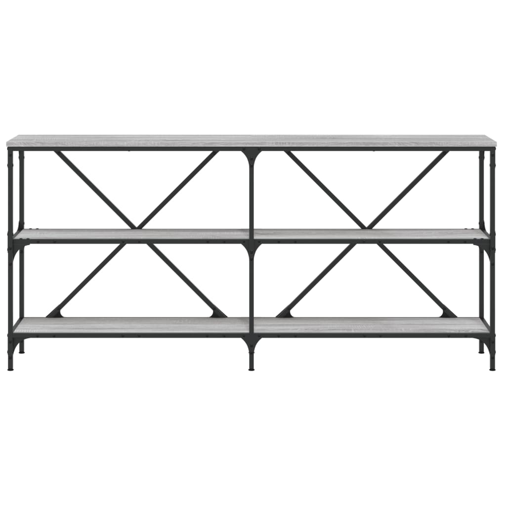 Console Table Grey Sonoma 160x30x75 cm Engineered Wood and Iron