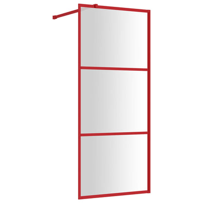 Walk-in Shower Wall with Clear ESG Glass Red 80x195 cm