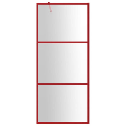 Walk-in Shower Wall with Clear ESG Glass Red 80x195 cm