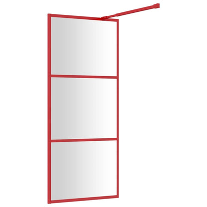 Walk-in Shower Wall with Clear ESG Glass Red 80x195 cm