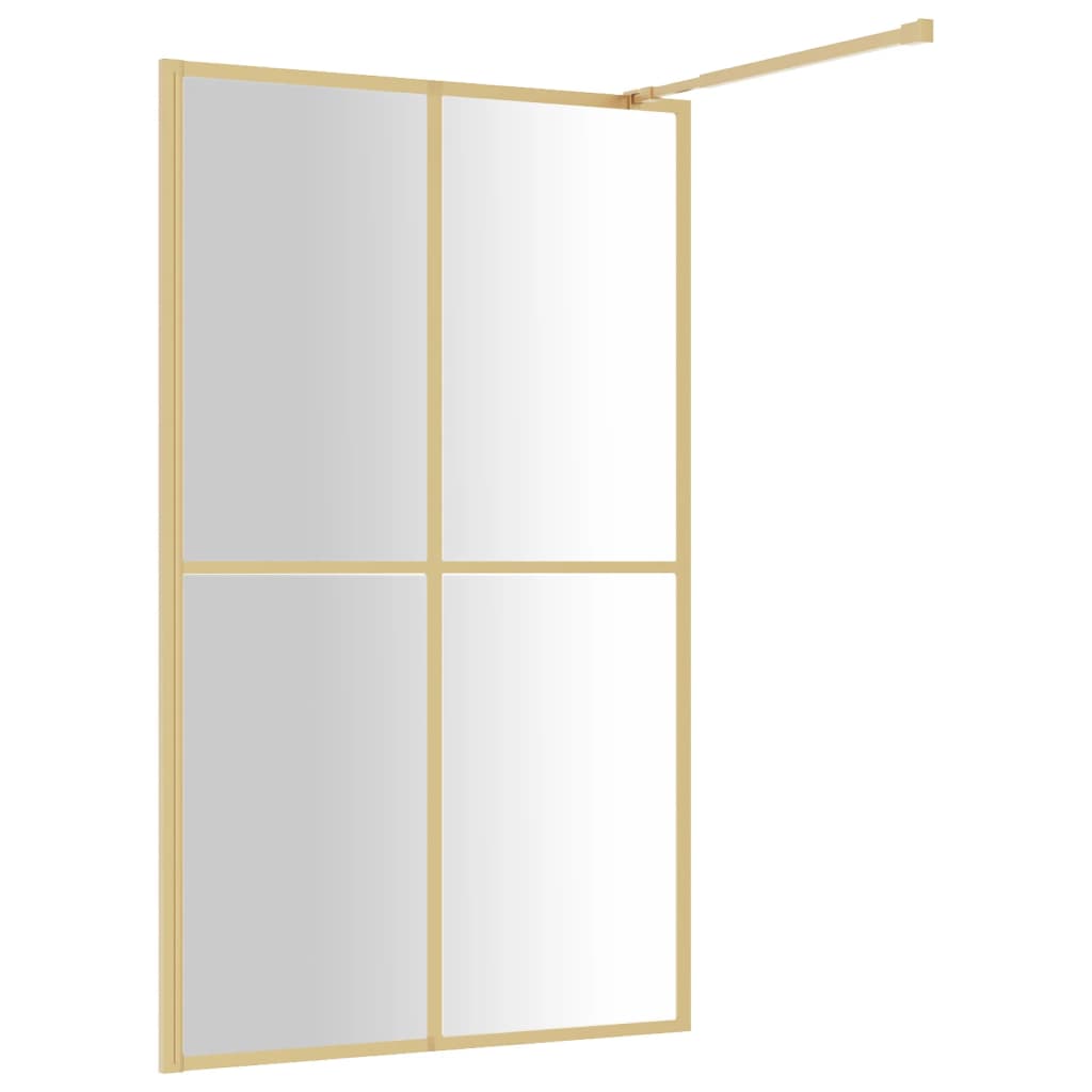 Walk-in Shower Wall with Clear ESG Glass Gold 118x195 cm