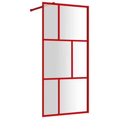 Walk-in Shower Wall with Clear ESG Glass Red 90x195 cm