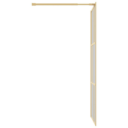 Walk-in Shower Wall with Clear ESG Glass Gold 90x195 cm