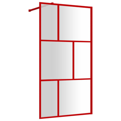 Walk-in Shower Wall with Clear ESG Glass Red 115x195 cm