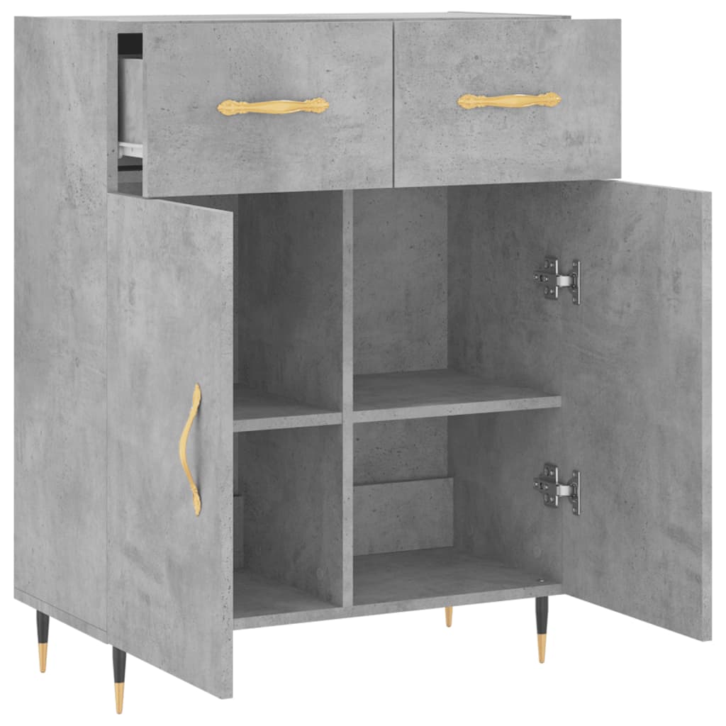 Sideboard Concrete Grey 69.5x34x90 cm Engineered Wood