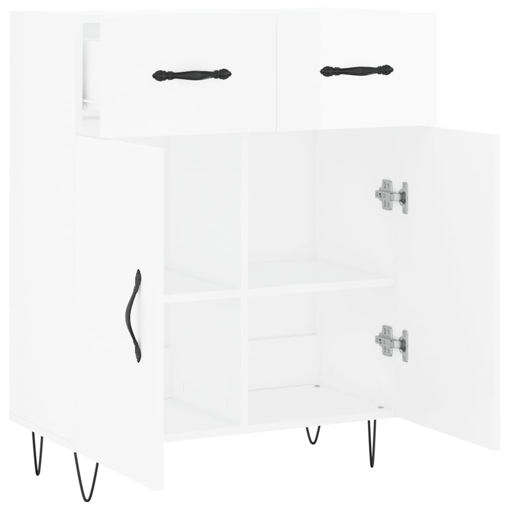 Sideboard High Gloss White 69.5x34x90 cm Engineered Wood