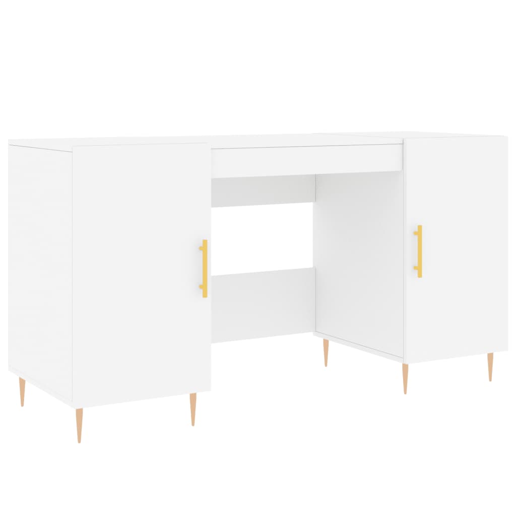 Desk White 140x50x75 cm Engineered Wood