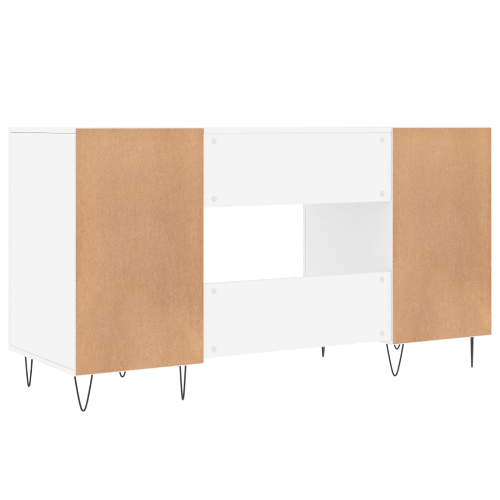 Desk White 140x50x75 cm Engineered Wood