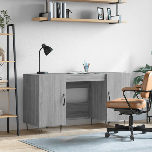 Desk Grey Sonoma 140x50x75 cm Engineered Wood
