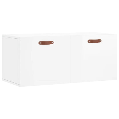 Wall Cabinet High Gloss White 80x36.5x35 cm Engineered Wood
