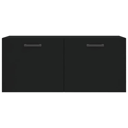 Wall Cabinet Black 80x36.5x35 cm Engineered Wood