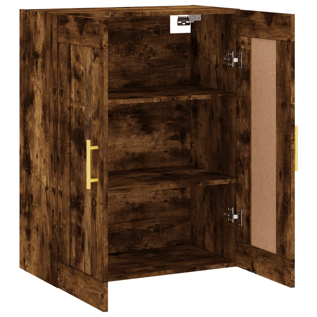 Wall Mounted Cabinet Smoked Oak 69.5x34x90 cm Engineered Wood