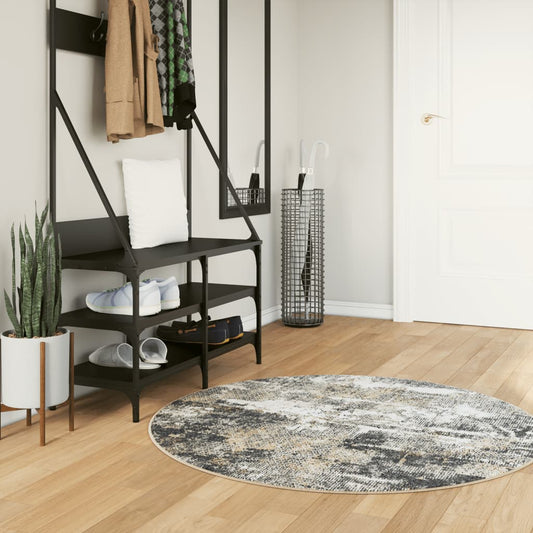 Rug Washable Multicolour Ø 120 cm Anti Slip