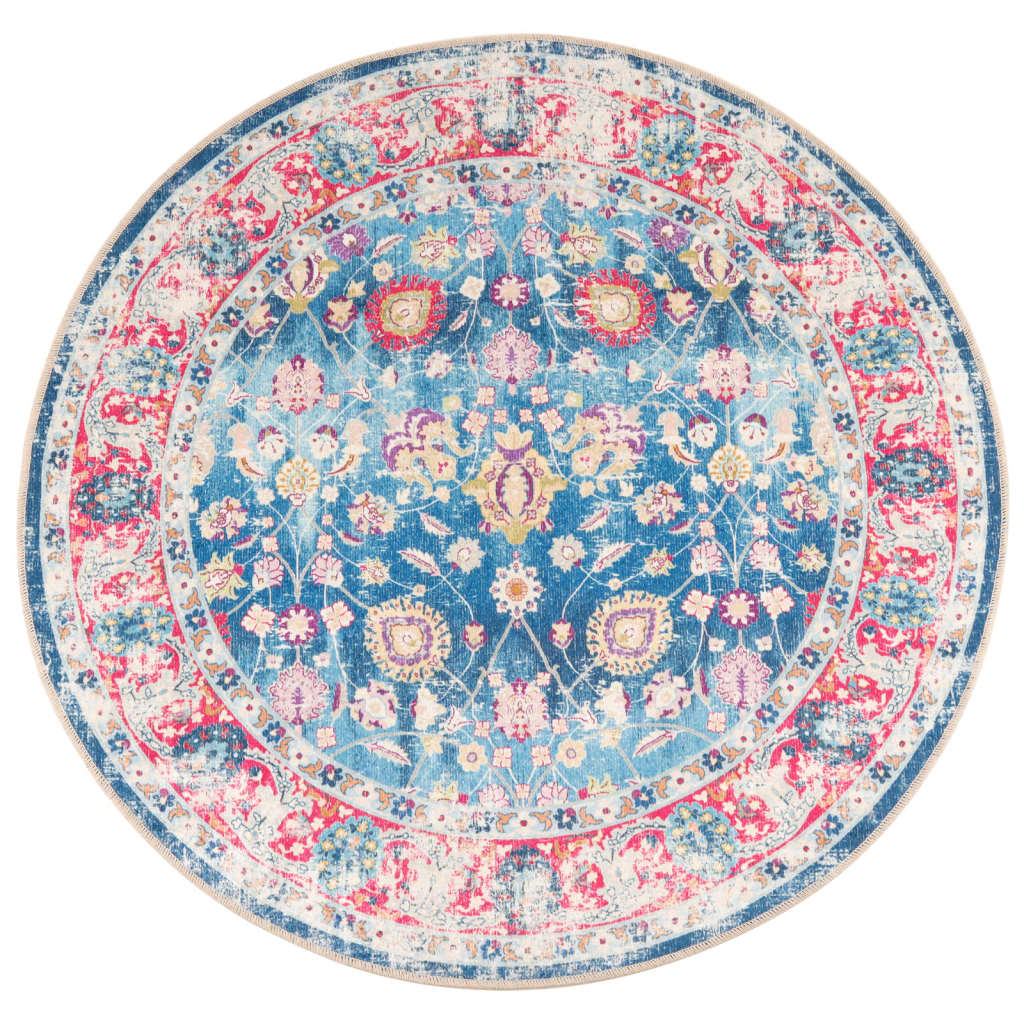 Rug Washable Multicolour Ø 120 cm Anti Slip