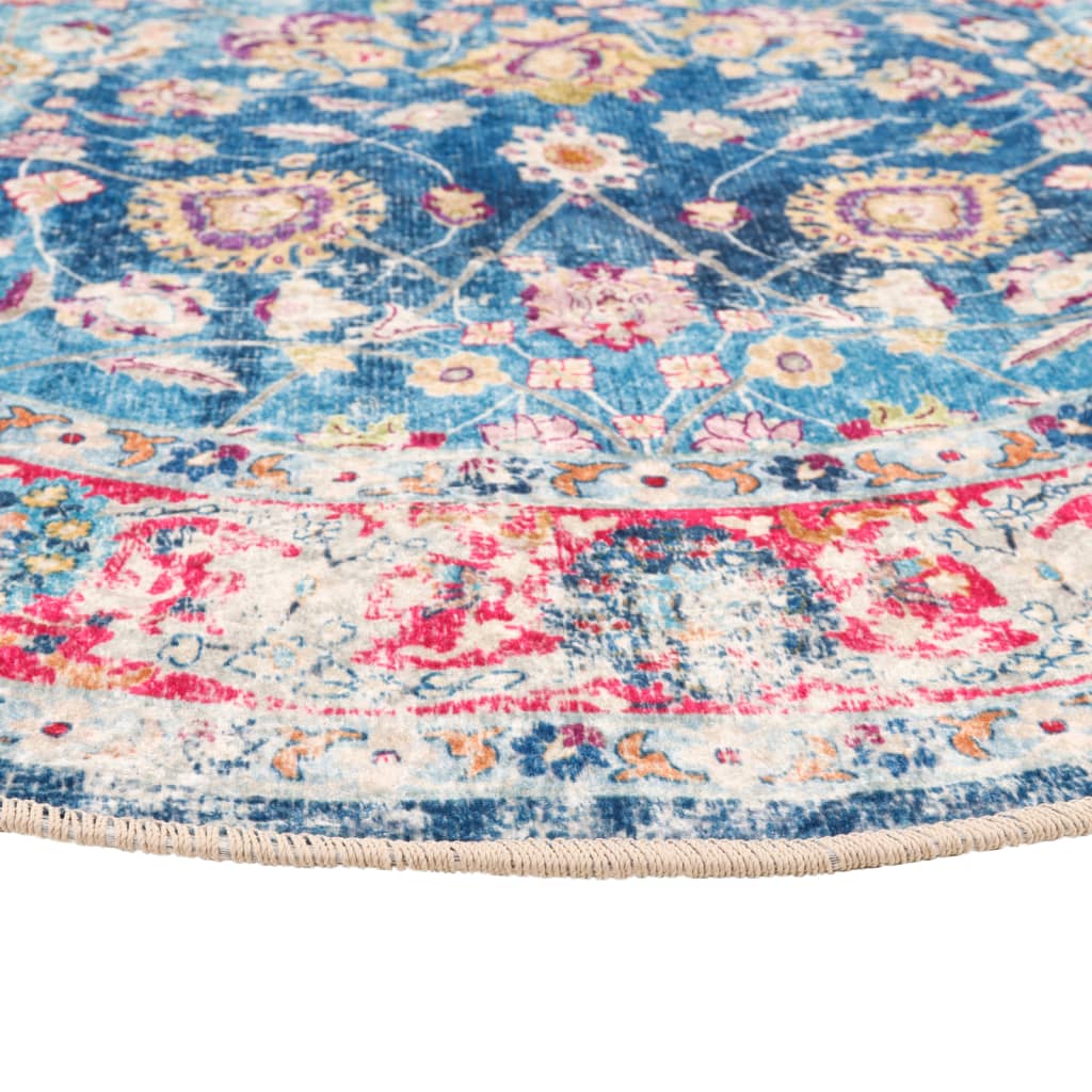 Rug Washable Multicolour Ø 120 cm Anti Slip