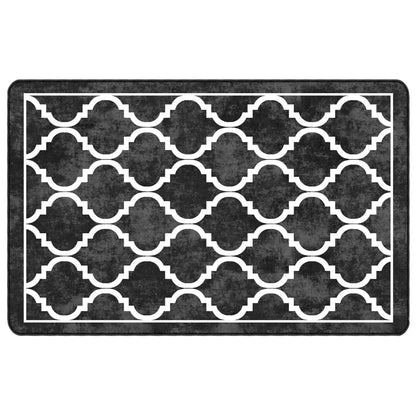 Rug Washable Black and White 190x300 cm Anti Slip