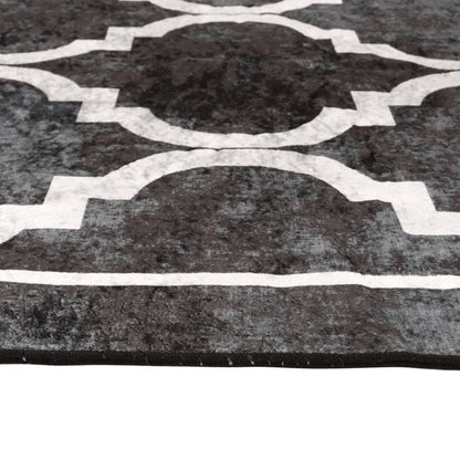 Rug Washable Black and White 190x300 cm Anti Slip