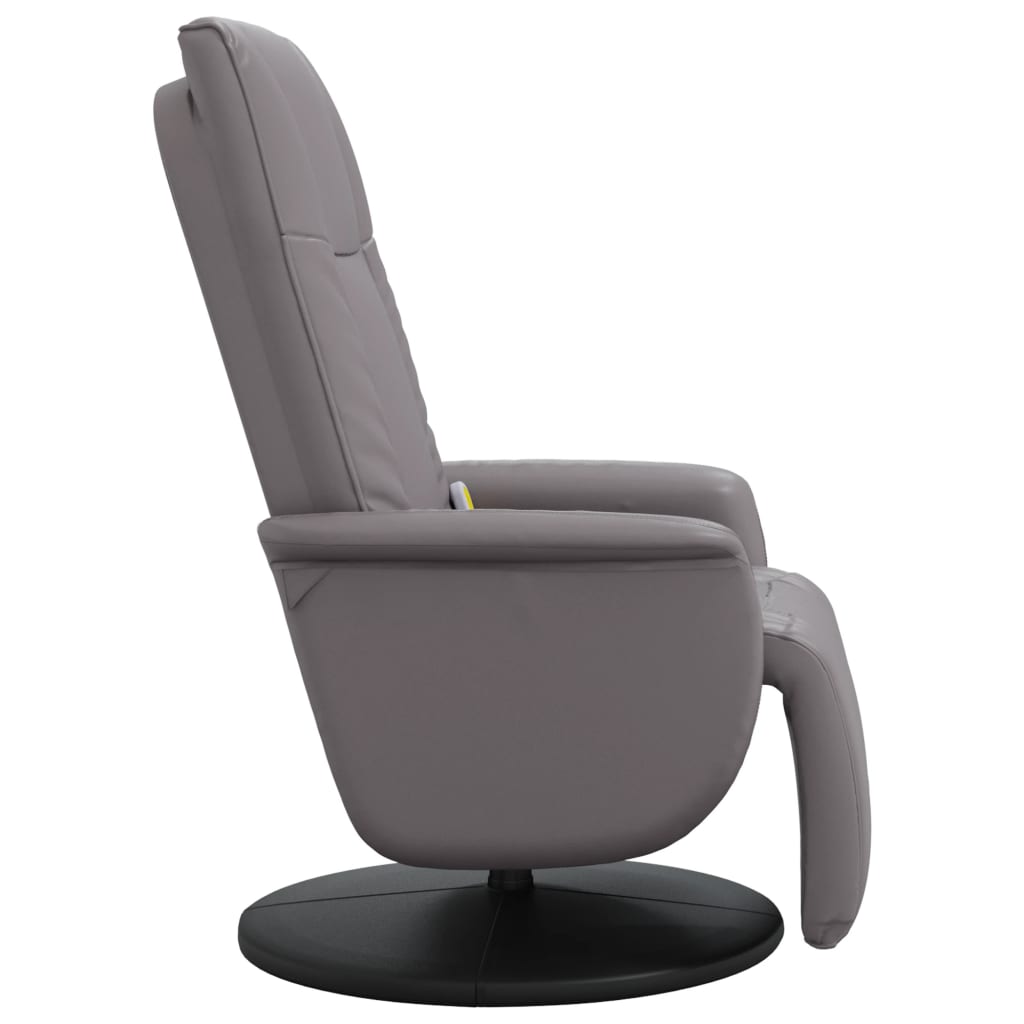 Massage Recliner Chair with Footrest Grey Faux Leather