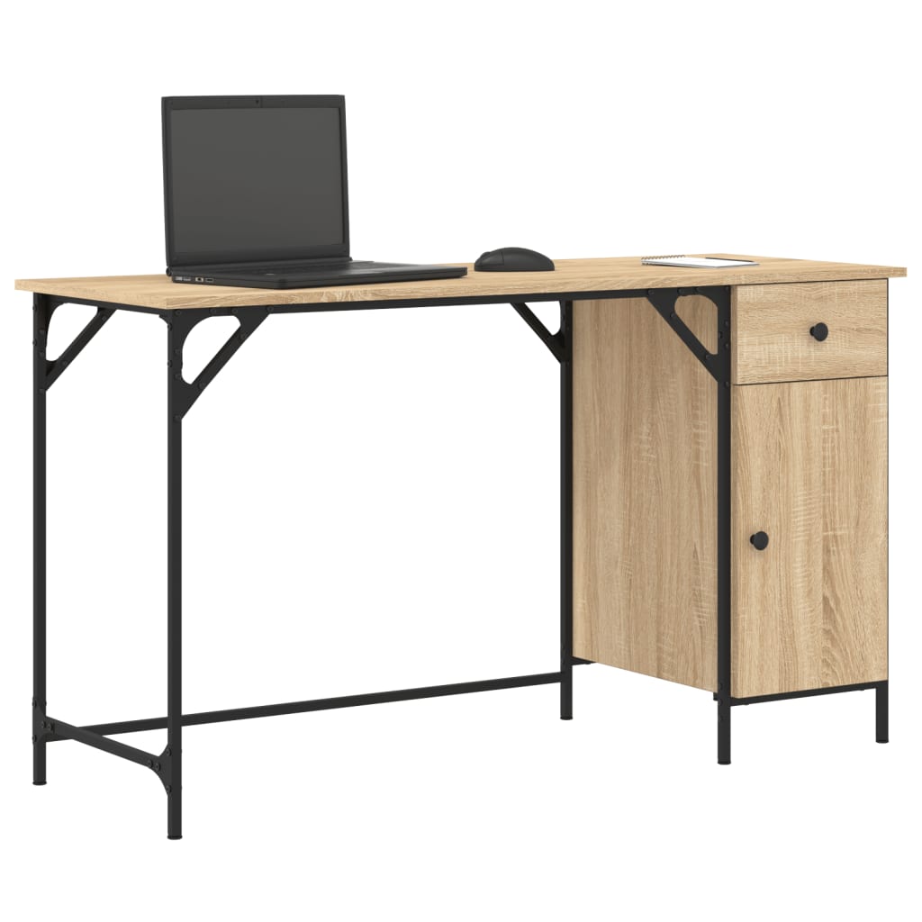 Computer Desk Sonoma Oak 131x48x75 cm Engineered Wood