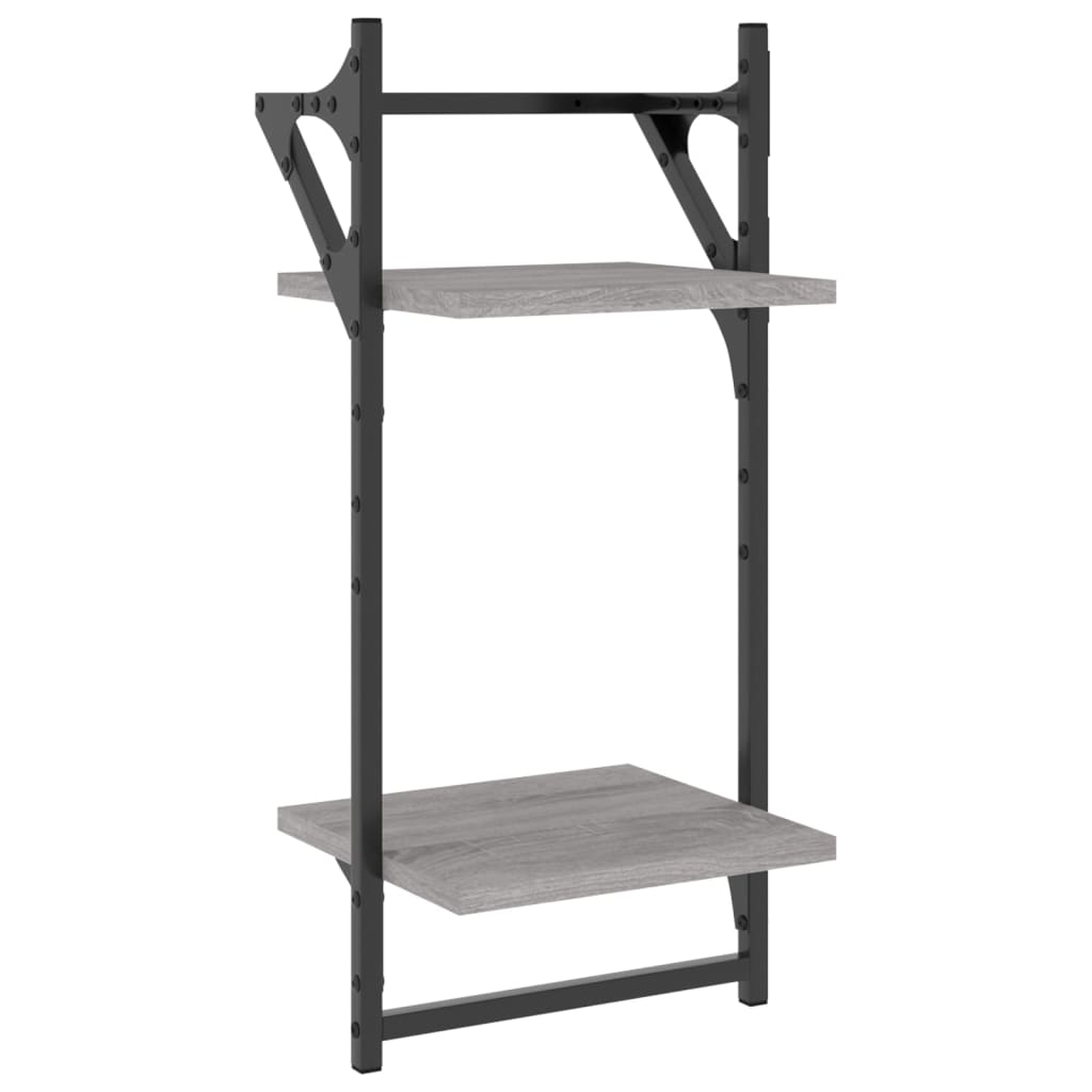 4 Piece Wall Shelf Set with Bars Grey Sonoma Engineered Wood